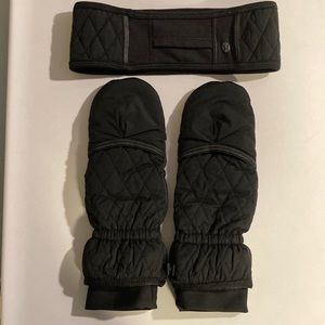 Lululemon No Shivers Mittens & Headband black (set)